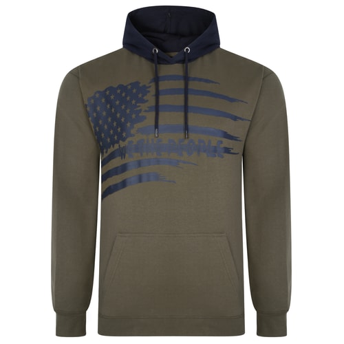 Bigude 'We The People' Print Hoody Khaki