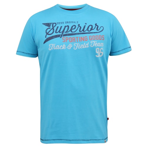 D555 Rushden Superior Print T-Shirt Turquoise