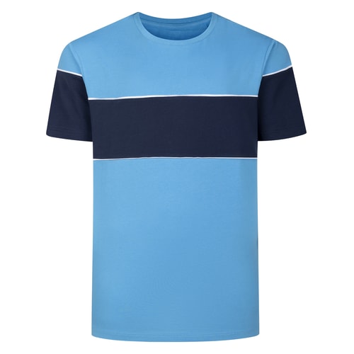 Bigdude Colour Block T-Shirt Bright Blue/Navy