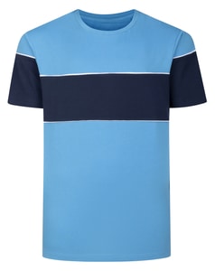 Bigdude Colour Block T-Shirt Bright Blue/Navy