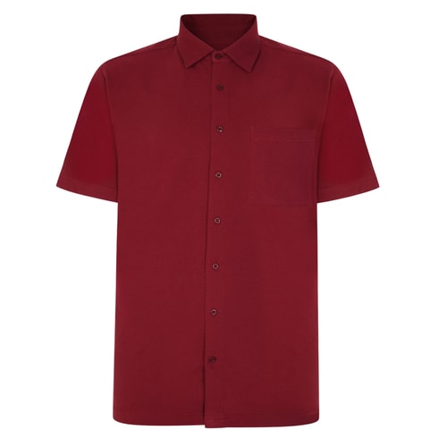 Bigdude Pique Fabric Short Sleeve Shirt Burgundy