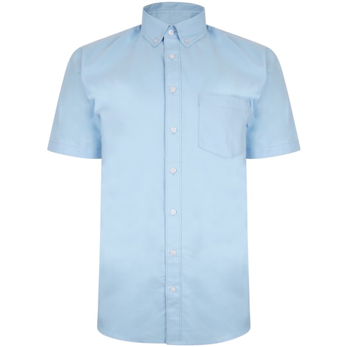 Bigdude Oxford Short Sleeve Shirt Light Blue