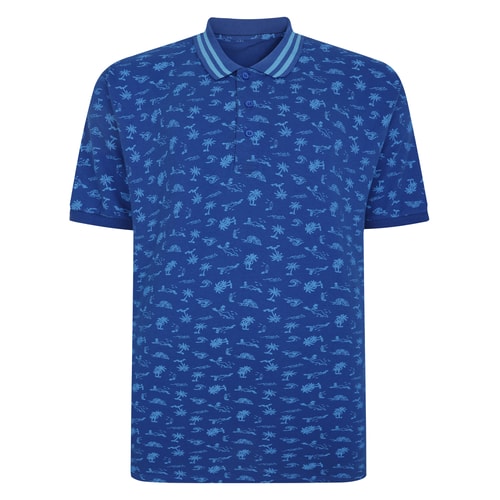 Bigdude Palm Tree Polo Deep Blue