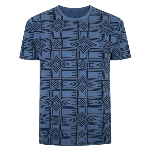 Bigdude Aztec Print T-Shirt Light Denim