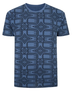 Bigdude Aztec Print T-Shirt Light Denim