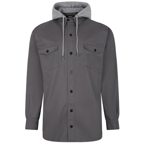 Bigdude Overshirt With Hood Grey Tall