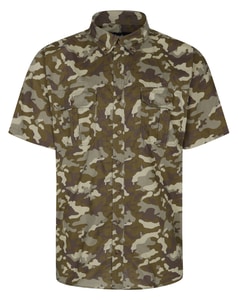 Bigdude Camo Short Sleeve Shirt Khaki