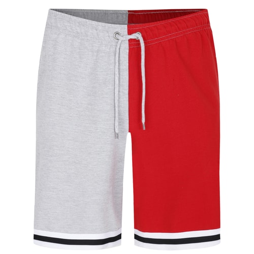 Bigdude Spliced Loopback Shorts Grey Marl/Red