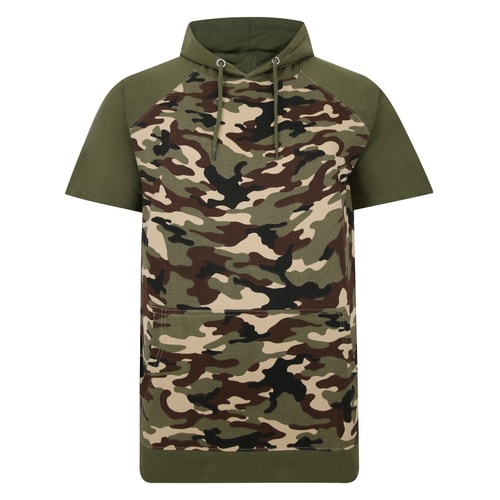 Bigdude Short Sleeve Camo Hoody Green