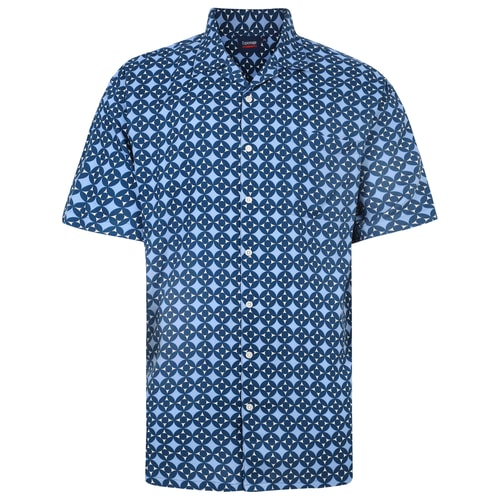 Espionage Smart All Over Geometric Print Shirt Navy/Blue