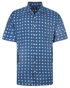 Espionage Smart All Over Geometric Print Shirt Navy/Blue