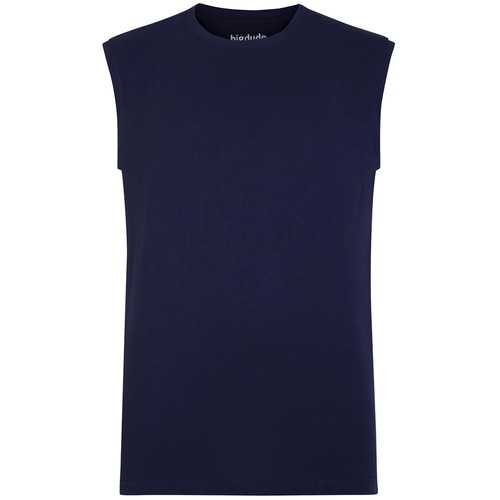 Bigdude Plain Sleeveless T-Shirt Navy