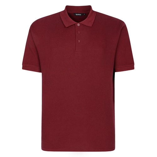 Bigdude Lightweight Textured Polo Shirt Burgundy Tall