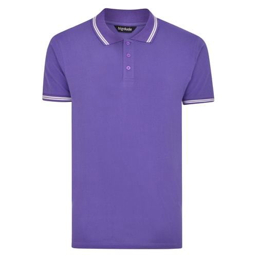Bigdude Tipped Polo Shirt Purple Tall