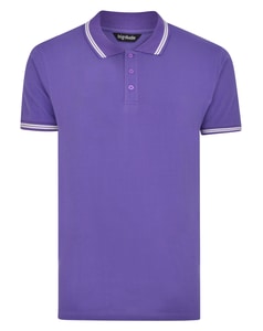 Bigdude Tipped Polo Shirt Purple Tall