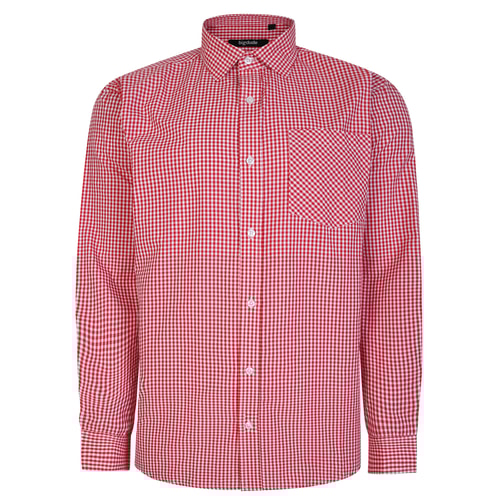 Bigdude Long Sleeve Check Shirt Red/White