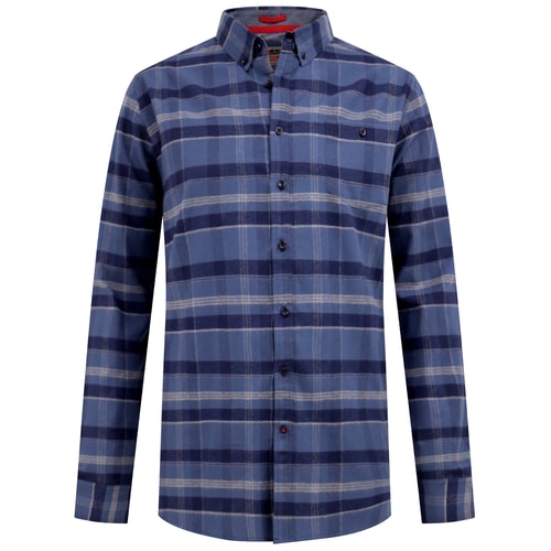 D555 Shrewsbury Check Shirt With Chest Pocket Blue/Navy