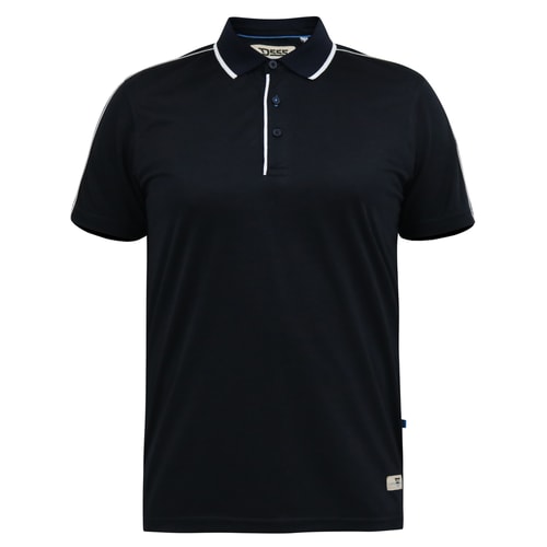 D555 Sussex Jersey Polo Shirt With Piping Detail Navy