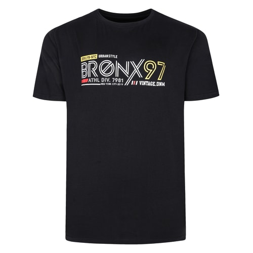 Bigdude Bronx Print T-Shirt Black