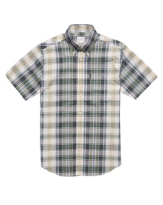 Ben Sherman Irregular Check Short Sleeve Shirt Rich Fern