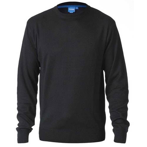 D555 Plain Crew Neck Sweater Black