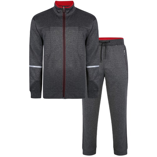 Bigdude Tricot Funnel Neck Tracksuit Charcoal