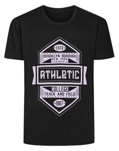 Bigdude Athletic Print T-Shirt Black