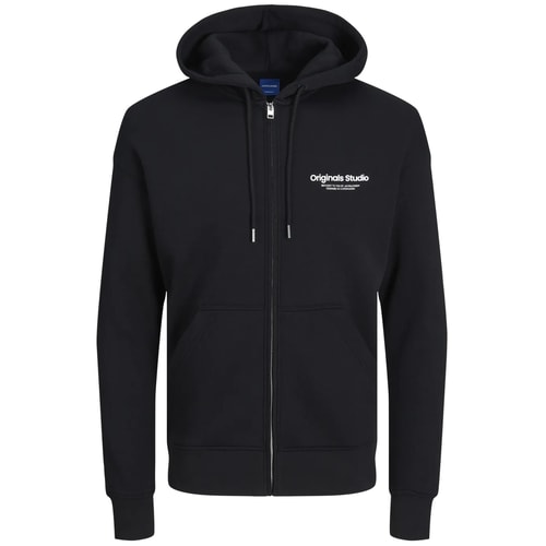 Jack & Jones Zip Up Sweat Hood Black