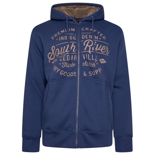 KAM South River Sherpa Lined Hoody Vintage Indigo