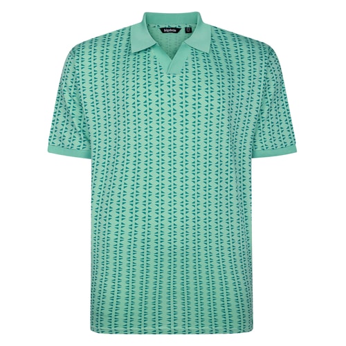 Bigdude Geometric Print Polo Shirt Jelly Mint