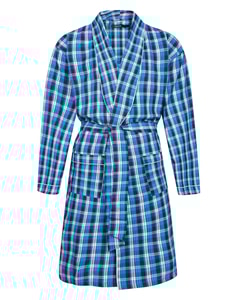 Bigdude Light Weight Dressing Gown With Piping Bright Blue