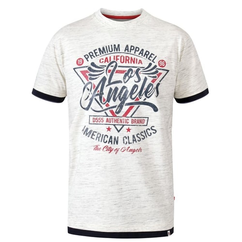D555 Ellwood Los Angeles Crew Neck Printed T-Shirt Off White