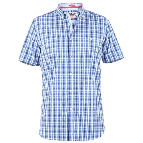D555 Canford Check short sleeve Shirt Blue