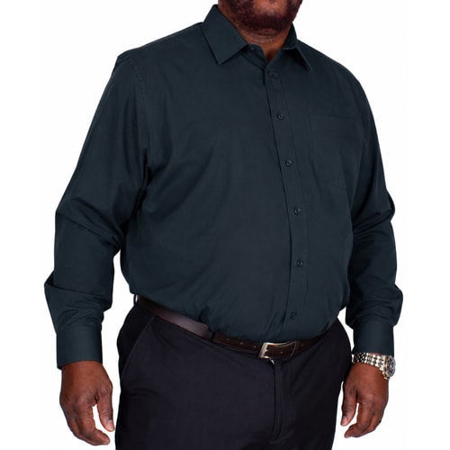 Bigdude Classic Long Sleeve Poplin Shirt Navy Tall
