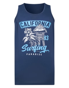 Bigdude California Surfing Paradise Print Vest Navy Tall