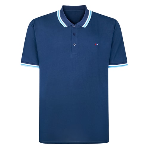 Bigdude Triple Tipped Polo Navy Tall