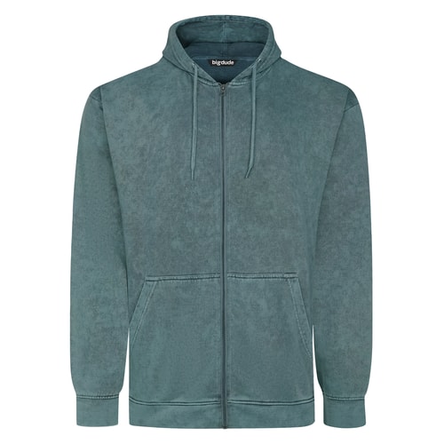 Bigdude Acid Wash Hoodie Dark Petrol Tall