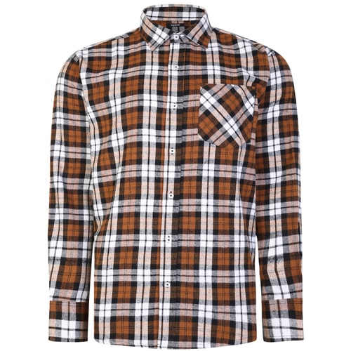 Bigdude Long Sleeve Flannel Shirt Brown