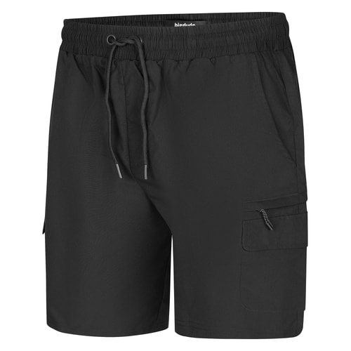 Bigdude Fully Elasticated Tech Cargo Shorts Black