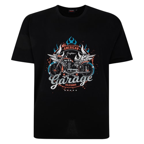 Espionage Garage Bike Print T-Shirt Black 