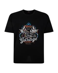 Espionage Garage Bike Print T-Shirt Black 