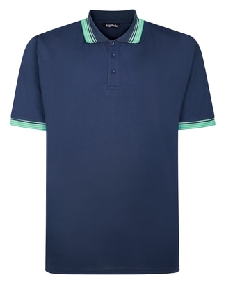 Bigdude Ombre Tipped Collar Polo Midnight Blue