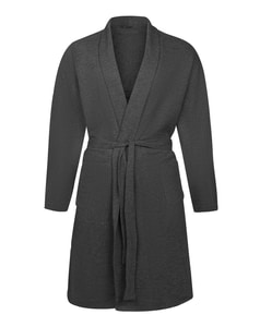 Bigdude Knitted Waffle Dressing Gown Charcoal