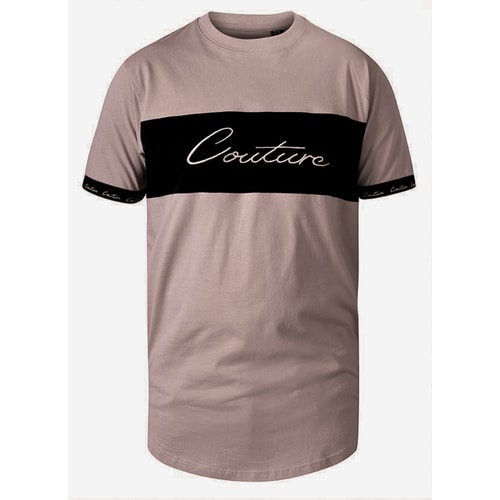 D555 Falcon Couture Cut And Sew T-Shirt Stone