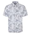 Floral Print Short Sleeve Shirt Grey Tall