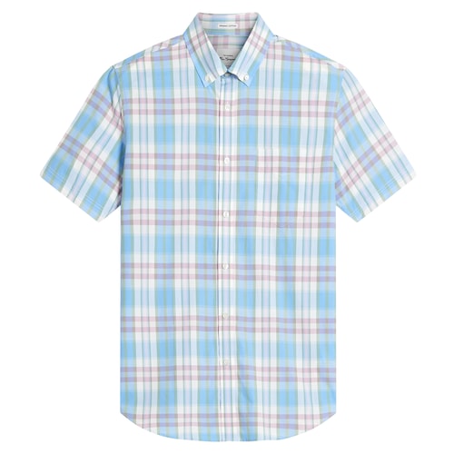 Ben Sherman Irregular Check Short Sleeve Shirt Glacier 