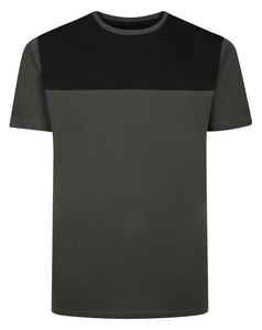Bigdude Cut & Sew 2 Tone T-Shirt Charcoal/Black Tall