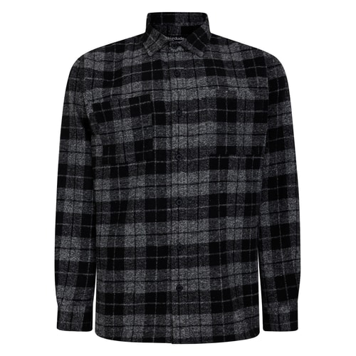 Bigdude Checked Flannel Overshirt Black/Charcoal