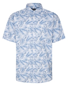 Bigdude Cut Away Collar Leaf Short Sleeve Shirt Light Blue