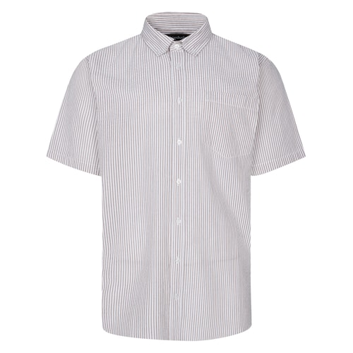 Bigdude Striped Seersucker Button Down Shirt Faded Red